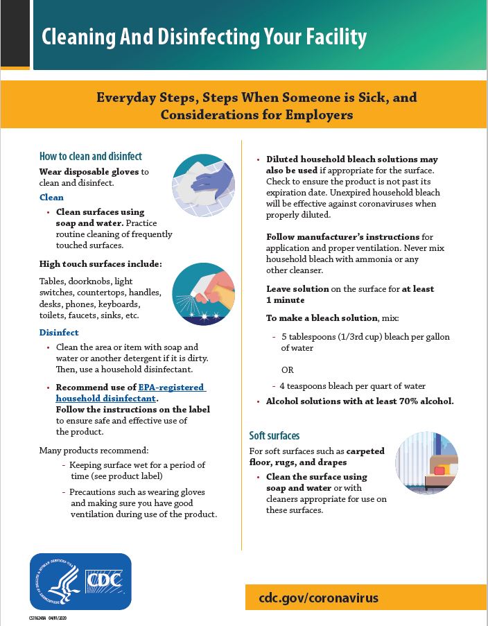 Cleaning and Disinfecting Your Facility Graphic